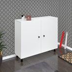 Kenzlife Ayakkabılık Merkub5 Byzbyz 83*100*32 Kapaklı 5 Raflı 25 Çift Ayakkabı Kapasitesi - Beyaz