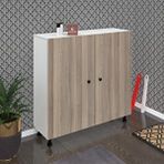Kenzlife Ayakkabılık Merkub6 Crdbyz 98*100*32 Kapaklı 6 Raflı 30 Çift Ayakkabı Kapasitesi - Beyaz