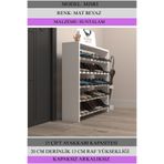 Kenzlife Ayakkabılık Mısri Mat Beyaz Suntalam 080*060*20 Onbeş Çift Ayakkabı Kapasitesi Arkalıksız