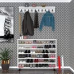 Kenzlife Ayakkabılık Nalın6 Byz 53*120*30 Kapaksız 6 Raflı 36 Çift Ayakkabı Kapasitesi - Beyaz