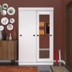 Kenzlife Ayakkabılık Vakkas Aynalı Mat Beyaz 180*110*40 Suntalam 40 Çift Ayakkabı Kapasitesi - renk