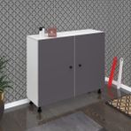Kenzlife Ayakkabılık Yemeni5 Gribyz 83*120*32 Kapaklı 5 Raflı 30 Çift Ayakkabı Kapasitesi - Beyaz