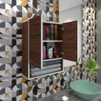 Kenzlife banyo ecza dolabı bakunin cvz 60*40*20 mutfak (m)üst arkalıklı alt arkalıksız - Ceviz