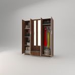 Kenzlife Begonvil 6 Kapılı Çekmeceli 150 CM Ceviz Gardrop