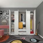 Kenzlife Begonvil 6 Kapılı Çekmeceli 180 cm Gardrop