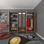 Kenzlife Begonvil 6 Kapılı Çekmeceli 210 CM Ceviz Gardrop
