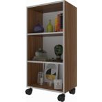 Kenzlife Beril 108x060x020 cm Ceviz Tekerlekli Kitaplık