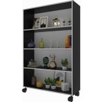 Kenzlife Beril 128x090x020 cm Gri Tekerlekli Kitaplık