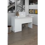 Kenzlife Beyaz Sağ 75x120x80 cm Raflı Ofis Bilgisayar Masası