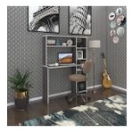 Kenzlife bilgisayar çalışma masası prost gri 140*100*20 kitaplık sağda ofis sekreter laptop