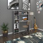 Kenzlife bilgisayar çalışma masası prost gri 140*100*20 kitaplık solda ofis sekreter laptop