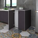 Kenzlife Bulasik&Camasir&Kurutma Makinesi Dolabi Kapakli Nurten Gri 90X70x60 Banyo Ofis