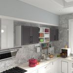 Kenzlife Bulgur 60 Gri Mod 2 60x240x32 Mebran Kapak Suntalam Gövde Hazır Mutfak Dolabı