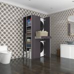 Kenzlife Çamaşır-Kurutma Makinesi Dolabı Ahi Evran Sol Gri 187*090*60 Çekmeceli Banyo - Beyaz