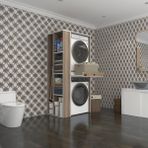Kenzlife Çamaşır-Kurutma Makinesi Dolabı Bacce Sol Crd 187*090*60 Çekmeceli Banyo - Beyaz