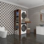Kenzlife Çamaşır-Kurutma Makinesi Dolabı Bacce Sol Cvz 187*090*60 Çekmeceli Banyo - Beyaz