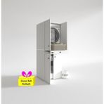 Kenzlife Çamaşır-Kurutma Makinesi Dolabı El Kindi Byz 187*070*60 Çekmeceli Kapaklı + Tekli Duvar Rafı Hediye - Beyaz