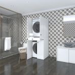 Kenzlife çamaşır-kurutma makinesi dolabı el kindimdf byz 187*070*60 çekmeceli kapaklı % 100 FULL MDF - Beyaz