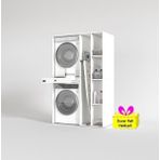 Kenzlife Çamaşır-Kurutma Makinesi Dolabı Gutas Sağ Byz 187*120*60 Çekmeceli + Tekli Duvar Rafı Hediye - Beyaz