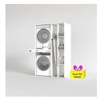 Kenzlife çamaşır-kurutma makinesi dolabı gutas sağ byz 187*120*60 çekmeceli + tekli duvar rafı hediye