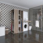 Kenzlife Çamaşır-Kurutma Makinesi Dolabı ve Giysi Dolabı Çekmeceli Attar Sol Crd 187*160*60 Banyo - Beyaz
