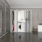 Kenzlife çamaşır-kurutma makinesi dolabı ve giysi dolabı çekmeceli ebuzer sağ raf byz 187*160*60 banyo - Beyaz