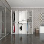 Kenzlife çamaşır-kurutma makinesi dolabı ve giysi dolabı çekmeceli ebuzer sağ raf byz 187*160*60 banyo