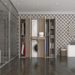 Kenzlife çamaşır-kurutma makinesi dolabı ve giysi dolabı çekmeceli ebuzer sağ raf crd 187*160*60 banyo