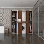 Kenzlife çamaşır-kurutma makinesi dolabı ve giysi dolabı çekmeceli ebuzer sol raf cvz 187*160*60 banyo - Beyaz