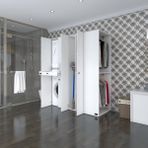Kenzlife Çamaşır-Kurutma Makinesi Dolabı ve Giysi Dolabı Çekmeceli Eşari Sağ Byz 187*160*60 Banyo - Beyaz