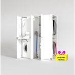 Kenzlife Çamaşır-Kurutma Makinesi Dolabı ve Giysi Dolabı Çekmeceli Eşari Sağ Byz 187*160*60 + Tekli Duvar Rafı Hediye - Beyaz
