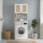 Kenzlife Çamaşır Makinesi Dolabı Hayzum Mat Beyaz 180*066*55 Hazeran Kare Kapak Suntalam Gövde