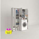 Kenzlife çamaşır makinesi dolabı hayzummega byz 180*156*55 banyo kiler çift kapaklı arkalıklı + tekli duvar rafı hediyel