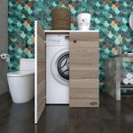 Kenzlife çamaşır makinesi dolabı kapaklı tatyana crd 90*70*60 banyo ofis kapaklı arkalıksız - Ceviz - CORDOBA