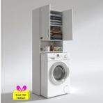 Kenzlife Camasir Makinesi Dolabi Sinem Byz 180*066*30 Banyo Arkalikli + Tekli Duvar Rafi Hediyeli