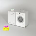 Kenzlife Çamaşır&kurutma&bulaşık Makinesi Dolabı Naumkare Byz 90*140*60 Arkalıksız + Tekli Duvar Rafı Hediyeli