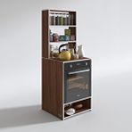 Kenzlife Canfeza Ceviz 165x60x56 Mutfak Raflı Ankastre Fırın Dolabı