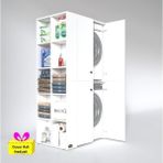 Kenzlife Fedyenka Sol Beyaz 180x090x60 cm Banyo Arkalıksız Kapaklı Çamaşır-Kurutma Makinesi Dolabı