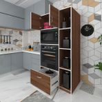 Kenzlife Fırın Dolabı Makbule Cvz 180*90*56 Mutfak Çekmeceli Ayaklı Banyo Kiler Ofis - Ceviz