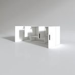 Kenzlife Floro Beyaz 60x150x32 cm Kapaklı Raflı Mutfak ve Banyo Dolabı