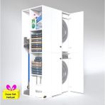 Kenzlife Foka Sol Beyaz 180x090x60 cm Banyo Arkalıksız Kapaklı Çamaşır-Kurutma Makinesi Dolabı