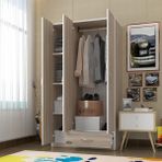 Kenzlife Gardırop 3 Kapılı 1 Çekmeceli Hanımeli 180*120*52 Crd Xlarge Kapaklı Gardolap Dolap - Renkli