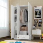 Kenzlife Gardırop 3 Kapılı 1 Çekmeceli Hanımeli 180X120x52 Byz Xlarge Kapaklı Gardolap Dolap