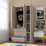 Kenzlife gardırop 3 kapılı 3 çekmeceli civanperçemi 180*120*52 crd XLARGE kapaklı gardolap dolap - Kahverengi