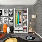 Kenzlife Gardirop 3 Kapili Kapakli 2 Cekmeceli Manolya Byz 173*90*42 Gardolap Dolap Ofis