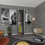 Kenzlife Gardırop Öğrenci Dolabı Tek Kapılı Günebakan Gri 180*35*42 Gri Gardolap Dolap Ofis - Beyaz