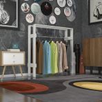 Kenzlife Giysi Dolabı Casim 100*100*25 Byz Askılık Ayakkabılık Beyaz