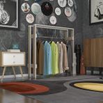 Kenzlife Giysi Dolabı Casim 100*100*25 Crd Askılık Ayakkabılık Beyaz