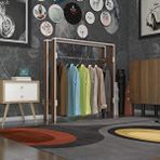 Kenzlife Giysi Dolabı Casim 100*100*25 Cvz Askılık Ayakkabılık Beyaz
