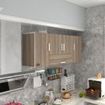 Kenzlife Hazır Mutfak Acus22 Crd 060*150*22 Mutfak Banyo Dolabı Kapaklı Raflı Beyaz